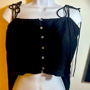 🔥summer look : Cold shoulder Zara crop top